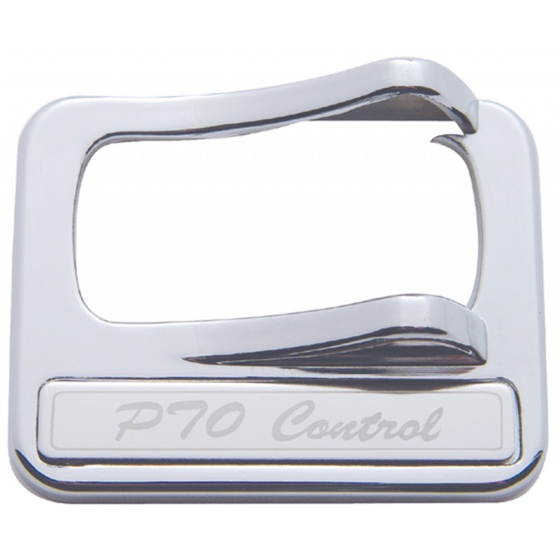 Chrome Plastic Peterbilt Rocker Switch Cover - "Pto Control" Stainless Steel Plaque