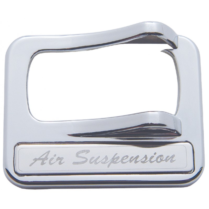 Chrome Plastic Peterbilt Rocker Switch Cover - "Air Suspension" Stainless Steel Plaque