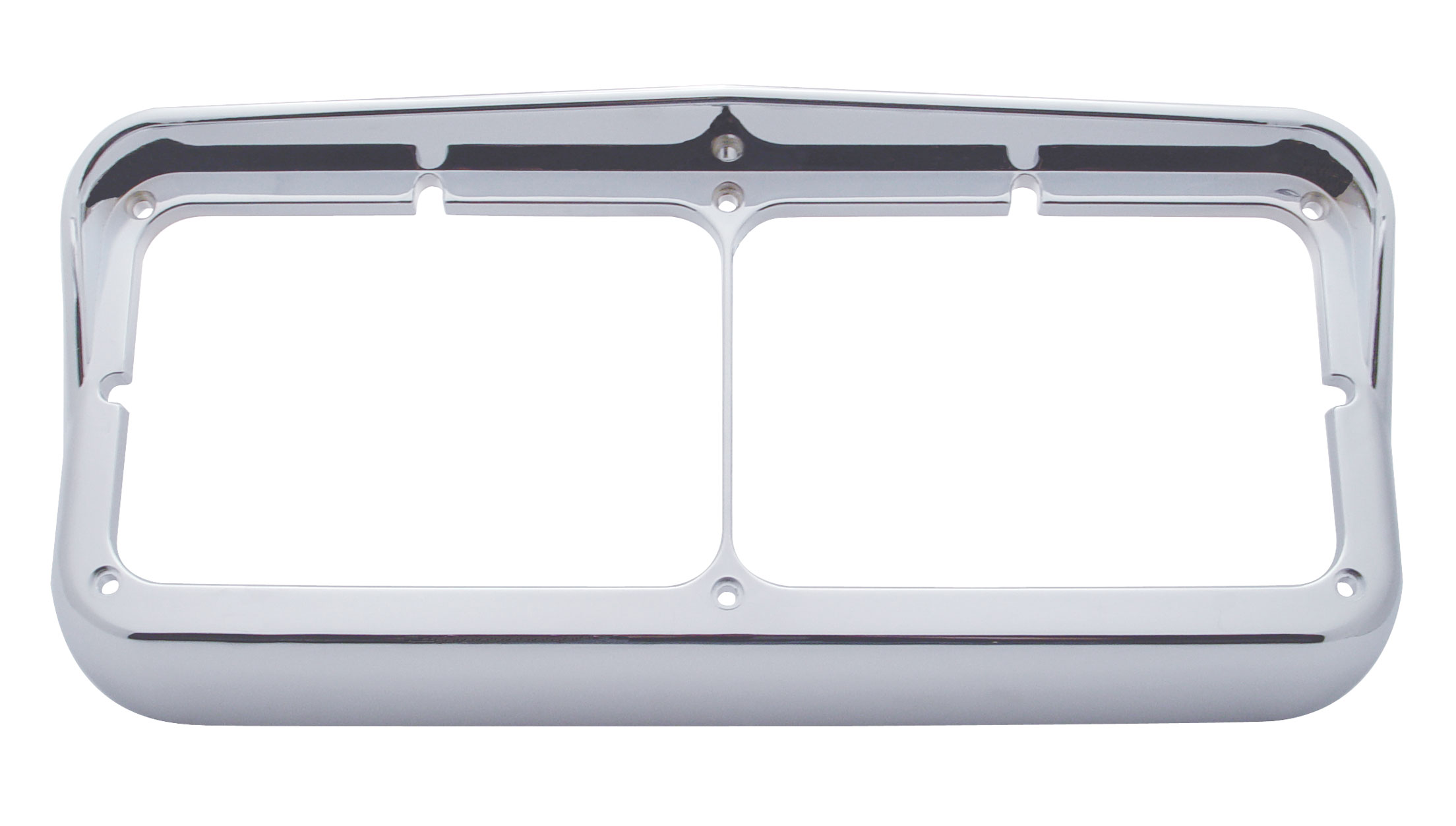 (Skpk) Chrome Plastic Rectangular Dual Headlight Bezel W/ Visor