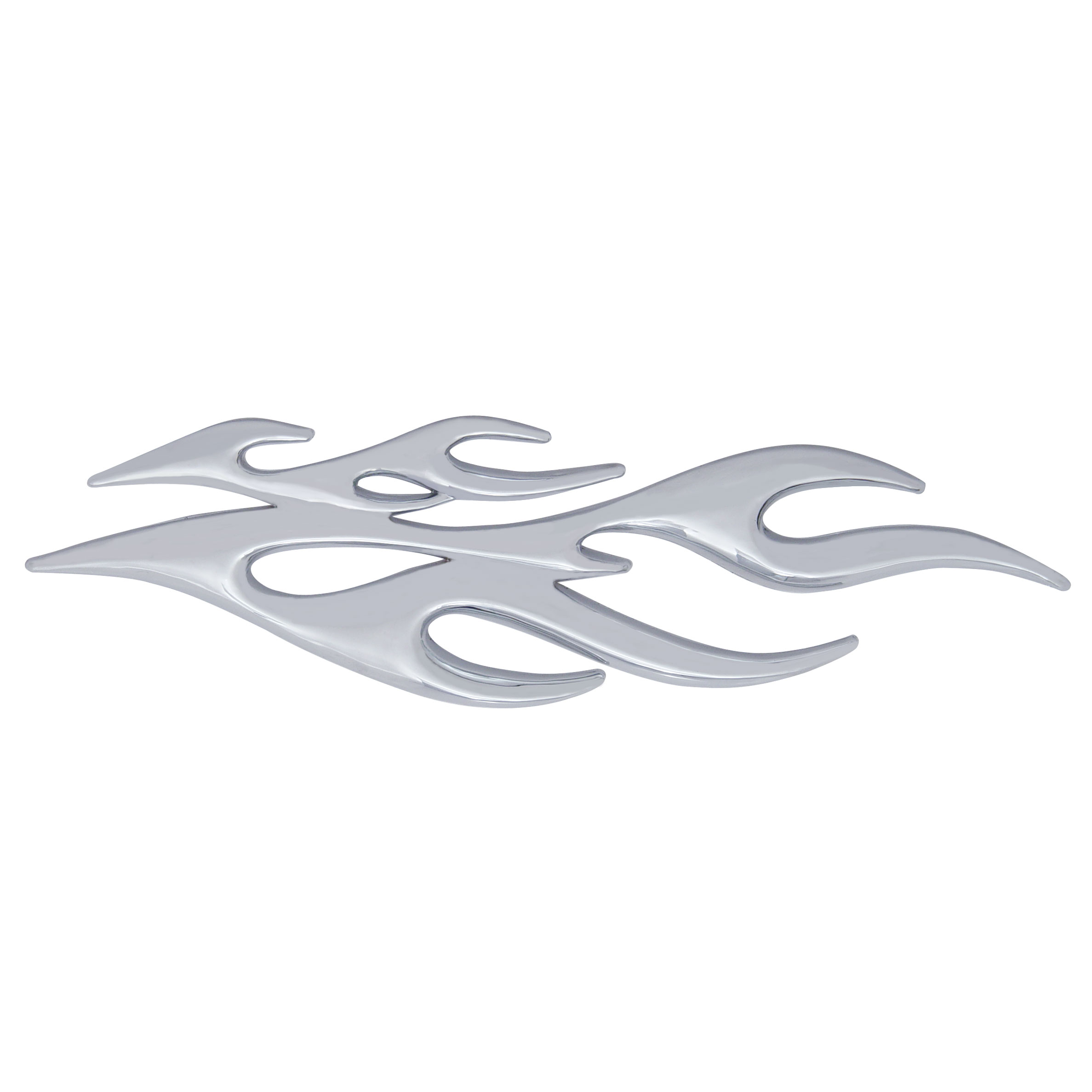 Chrome Plastic Flame Accent - Face Left