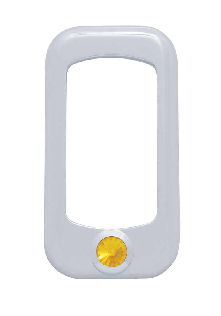 (3/Card) Chrome Plastic Rocker Switch Trim W/ Diamond - Amber