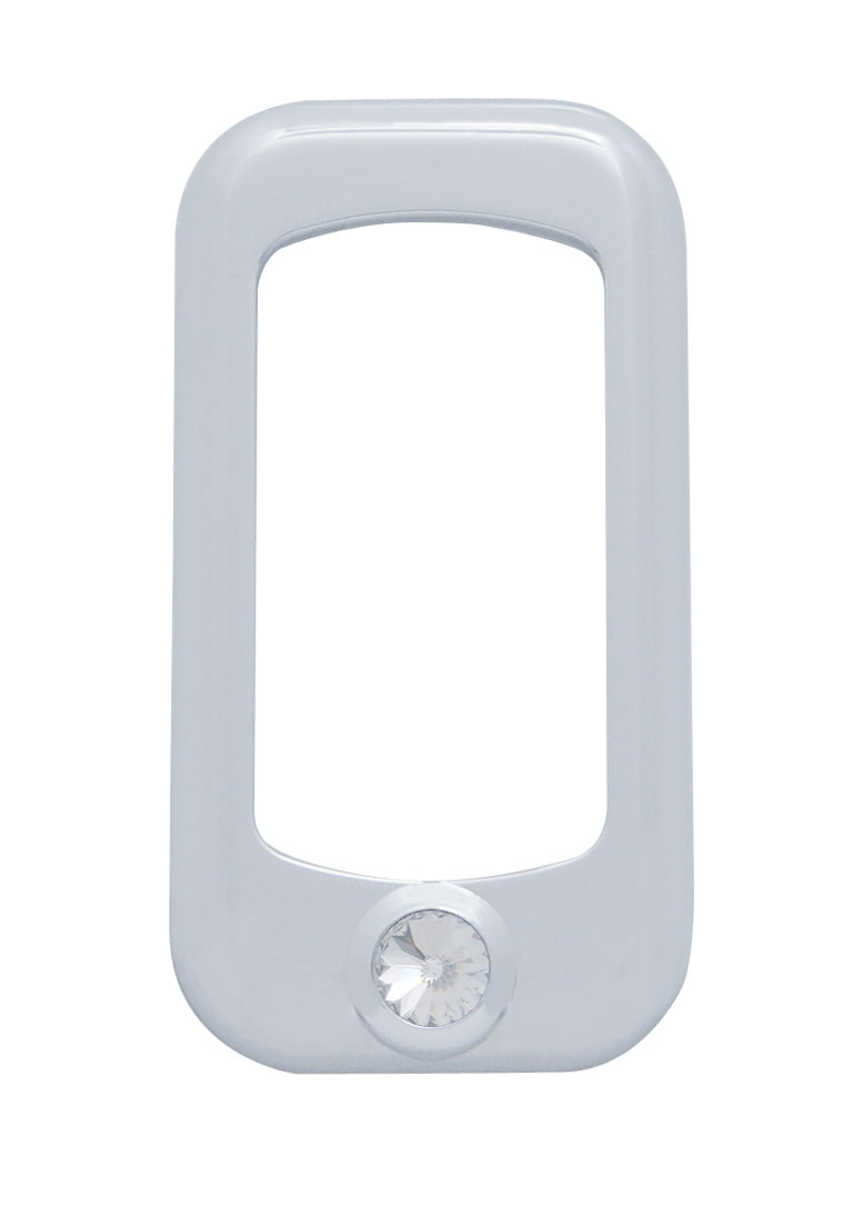 (3/Card) Chrome Plastic Rocker Switch Trim W/ Diamond - Clear