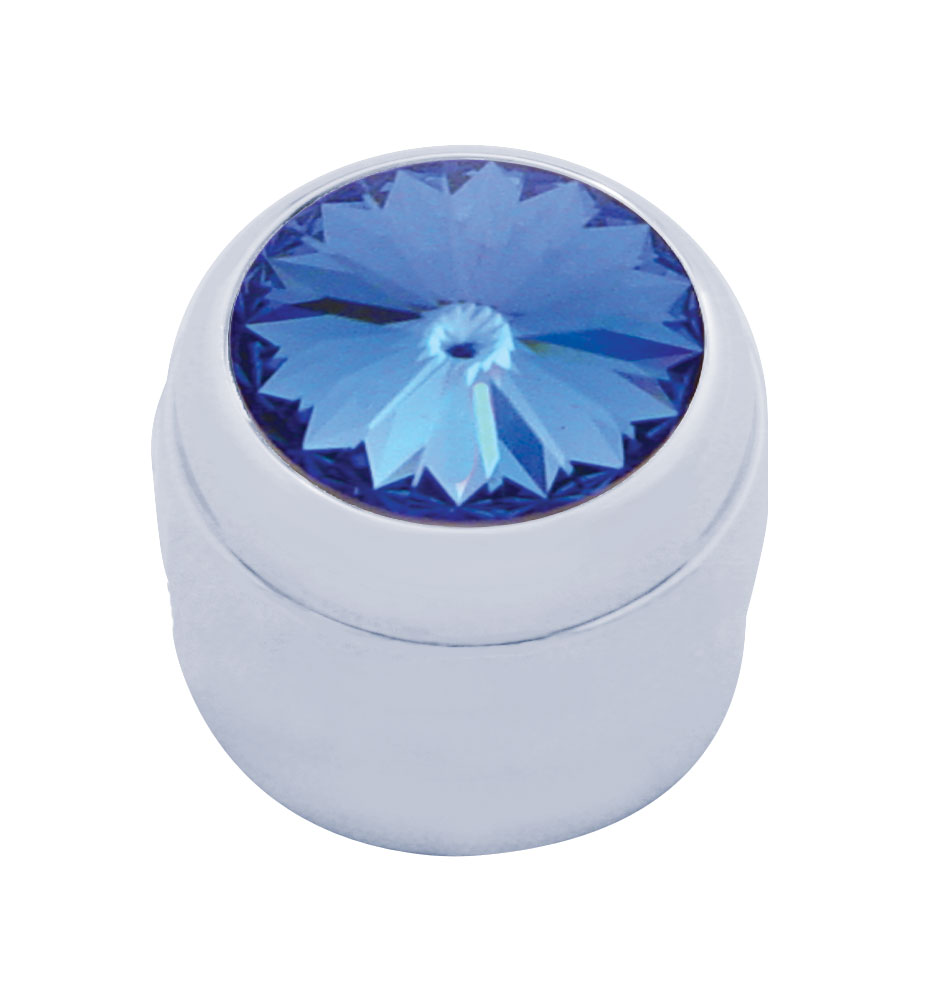 Chrome Plastic Delphi Radio Knob W/ Diamond - Blue