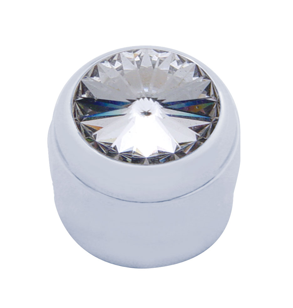 Chrome Plastic Delphi Radio Knob W/ Diamond - Clear