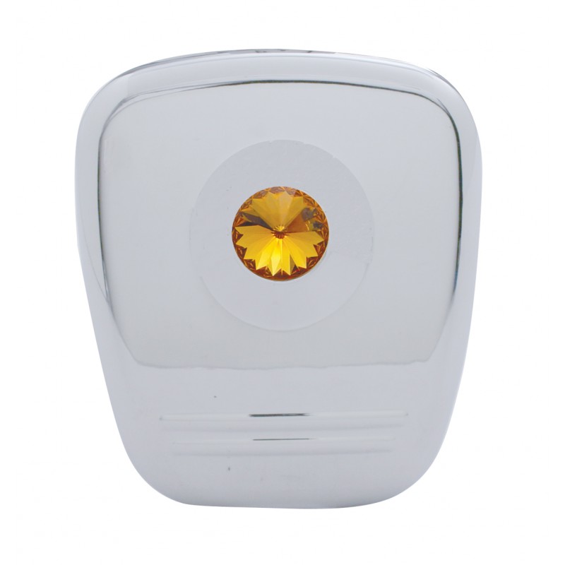 Chrome Plastic 2006+ Peterbilt Diagnostic Cover W/ Diamond - Amber