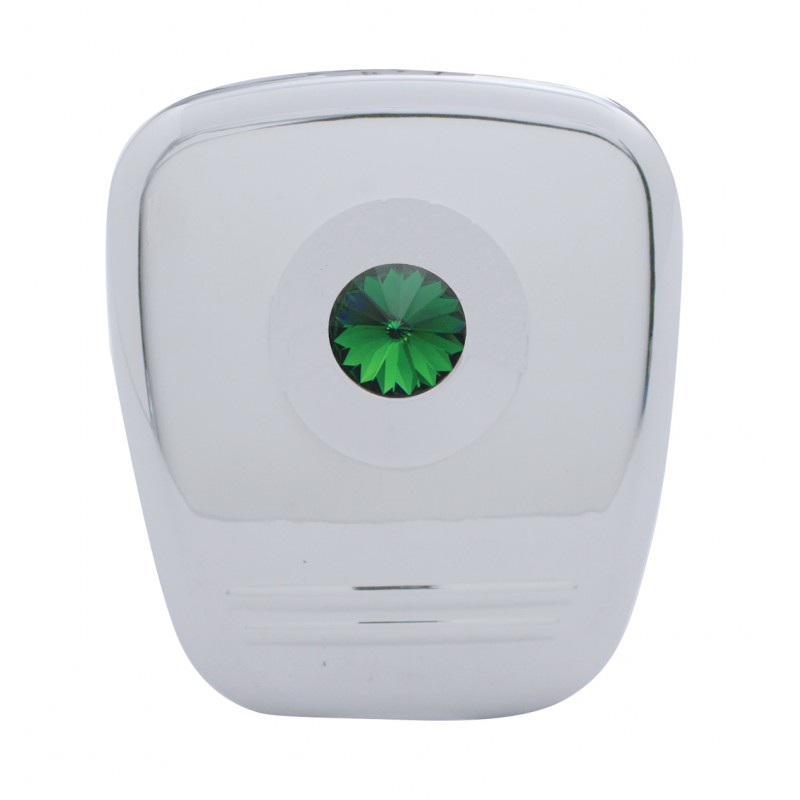 Chrome Plastic 2006+ Peterbilt Diagnostic Cover W/ Diamond - Green