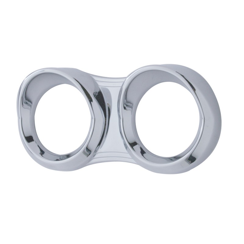 Chrome Plastic 2006+ Peterbilt Horizontal 2 Gauge Cluster Cover W/ Visor