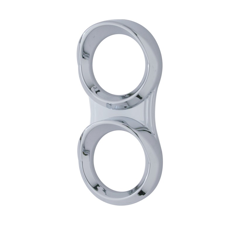 Chrome Plastic 2006+ Peterbilt Vertical 2 Gauge Cluster Cover W/ Visor