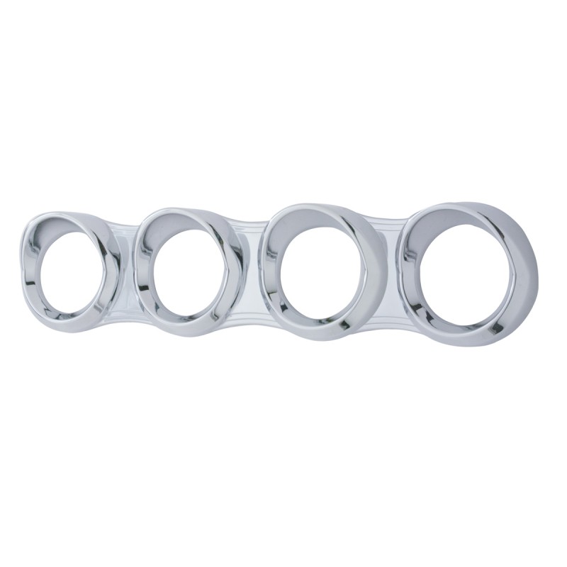 Chrome Plastic 2006+ Peterbilt 4 Gauge Cluster Cover - Horizontal