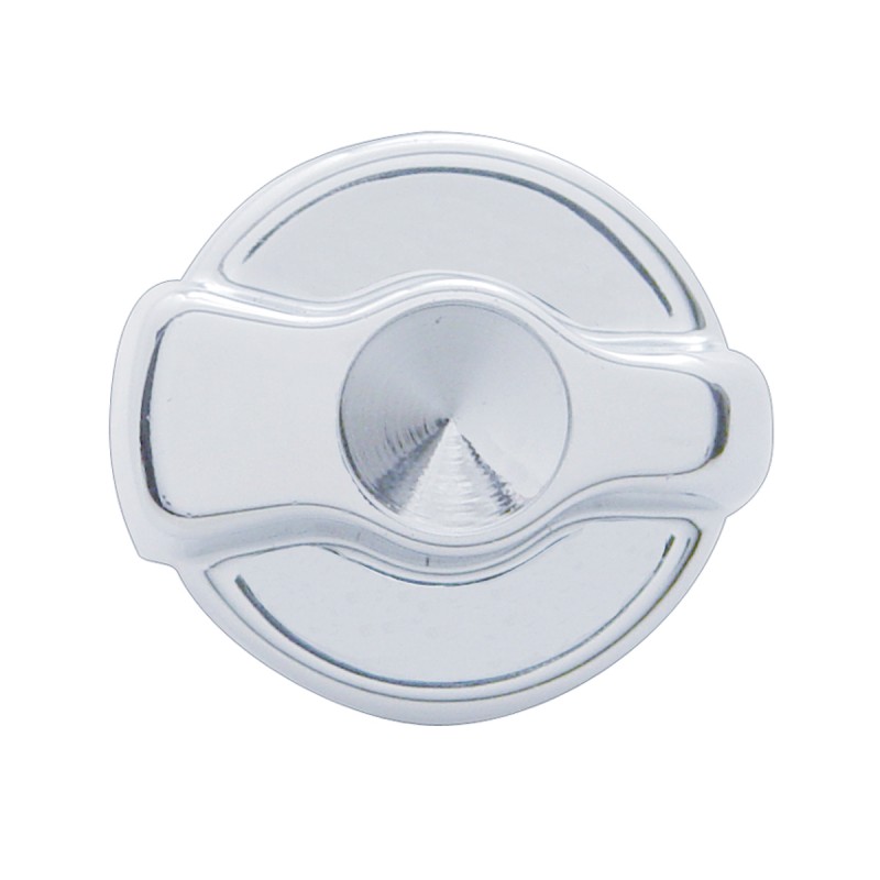 Chrome Plastic Peterbilt A/C Dial Knob - Indented