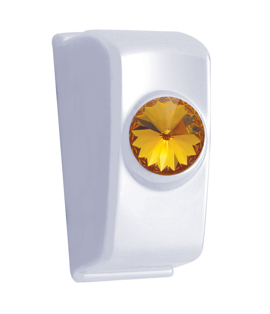 (2/Card) Chrome Plastic 2006+ Kenworth Dash Switch Plug W/ Diamond - Amber