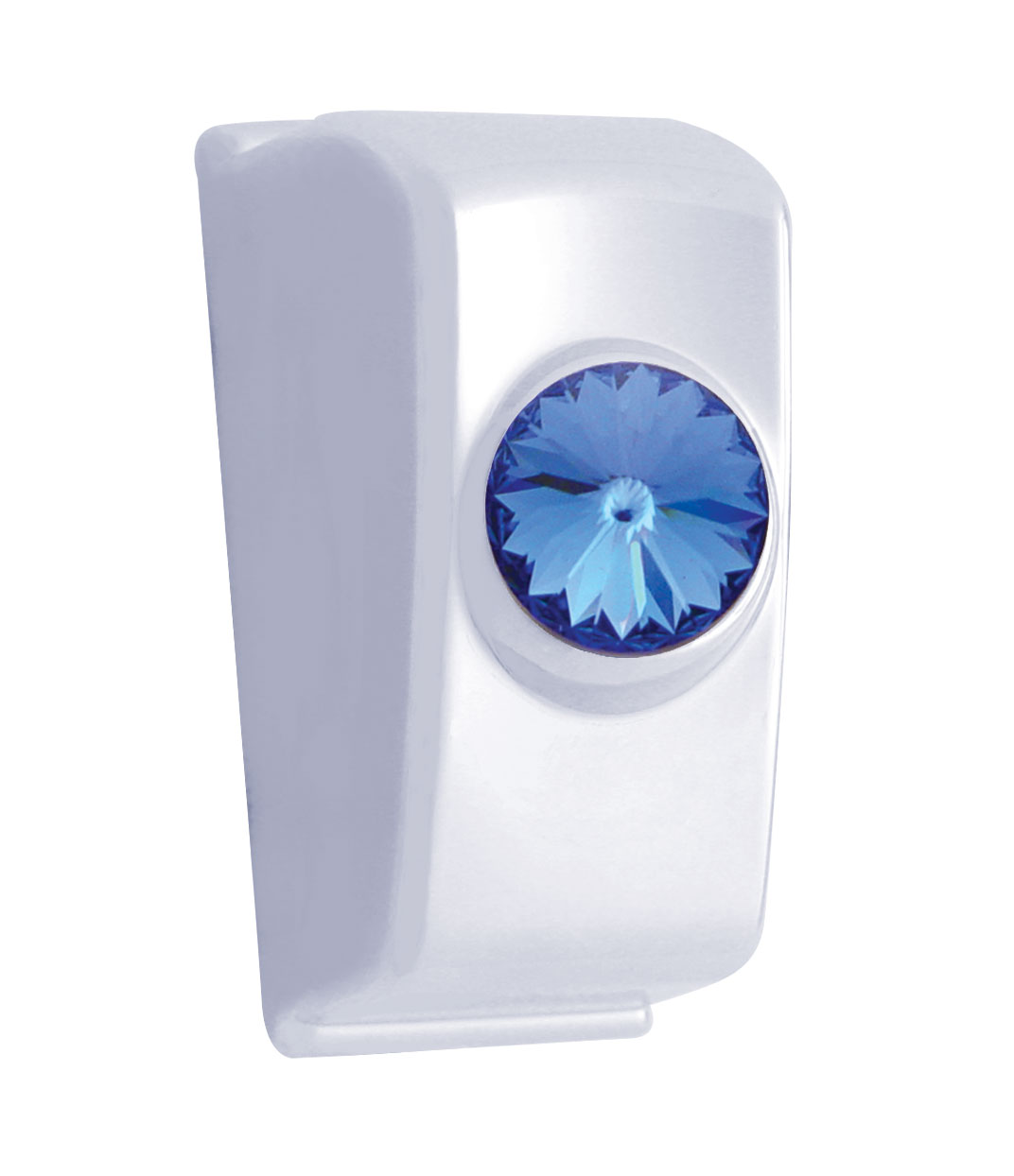 (2/Card) Chrome Plastic 2006+ Kenworth Dash Switch Plug W/ Diamond - Blue