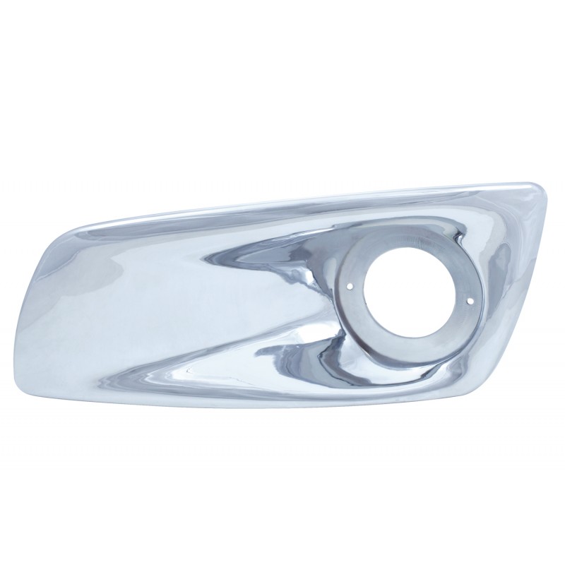Chrome Plastic Kenworth T660 Front Bumper Light Bezel - Driver