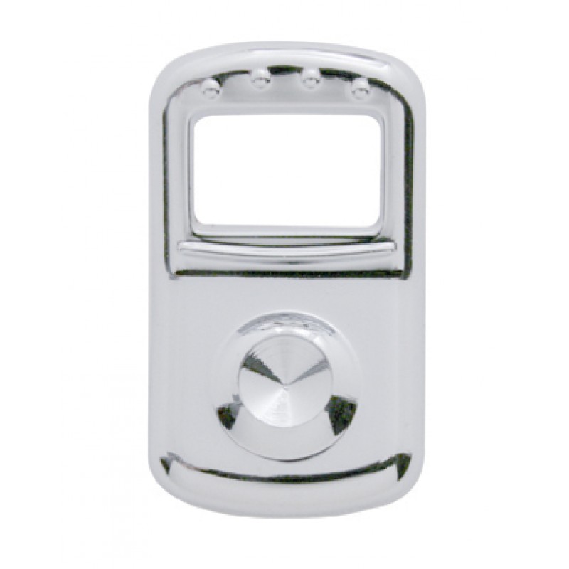 Chrome Plastic Peterbilt Rocker Switch Cover - Indented