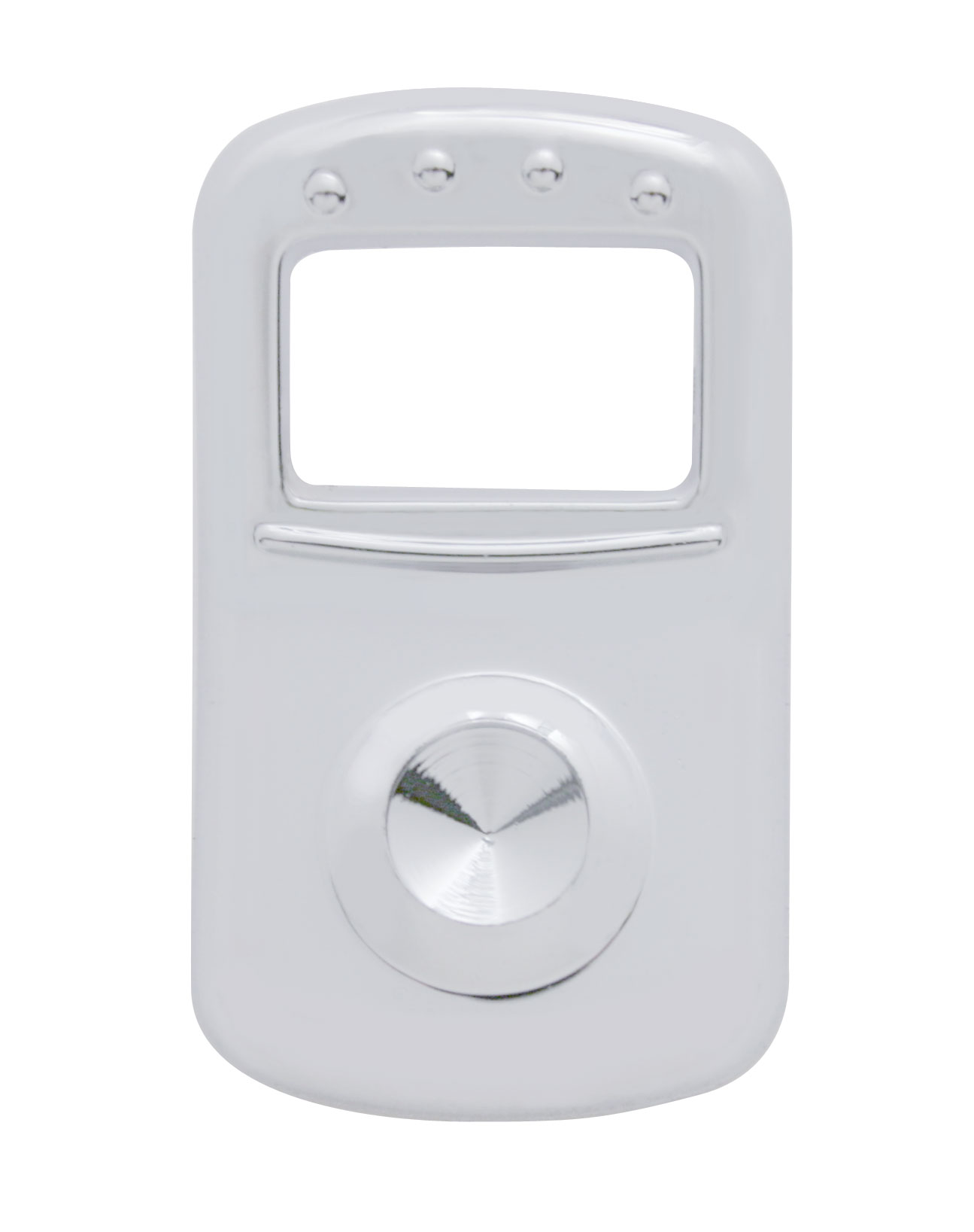 (3/Card) Chrome Plastic Peterbilt Rocker Switch Cover - Indented