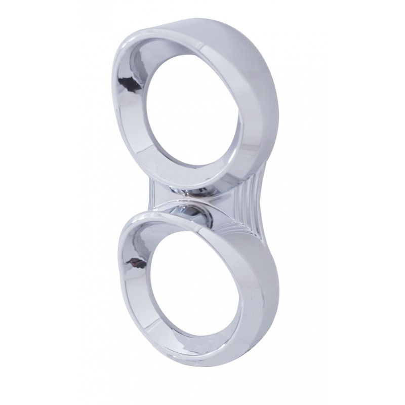 Chrome Plastic 2005- Peterbilt Vertical 2 Gauge Cluster Cover W/ Visor