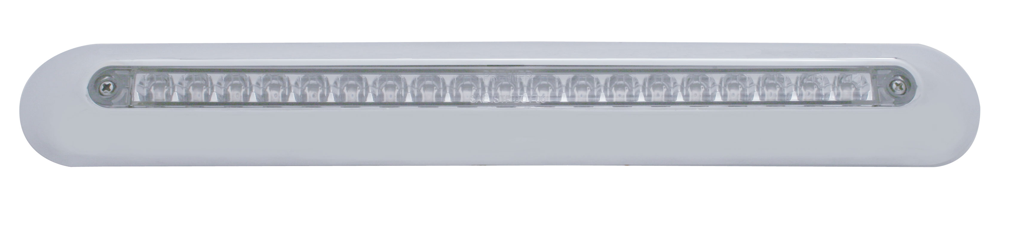 19 Amber Led 12" P/T/C Reflector Light Bar W/ Chrome Plastic Housing - Clear Lens