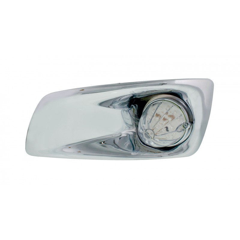 19 Amber Led Kenworth T660 Driver Front Bumper Single Function Watermelon Style Light - Clear Lens