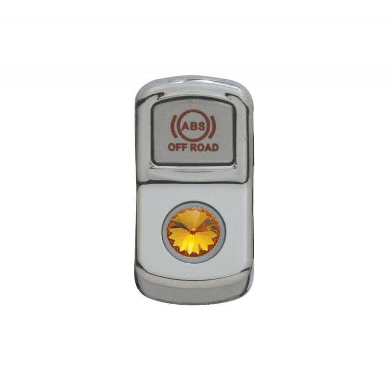 Chrome Plastic "Abs Off Road" Rocker Switch Cover W/ Diamond - Amber