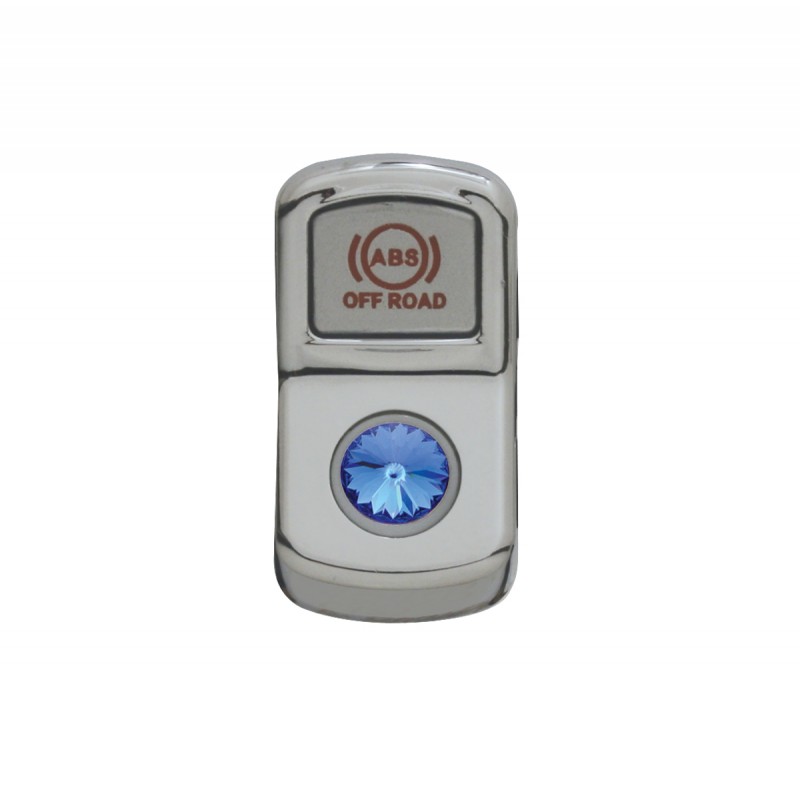 Chrome Plastic "Abs Off Road" Rocker Switch Cover W/ Diamond - Blue