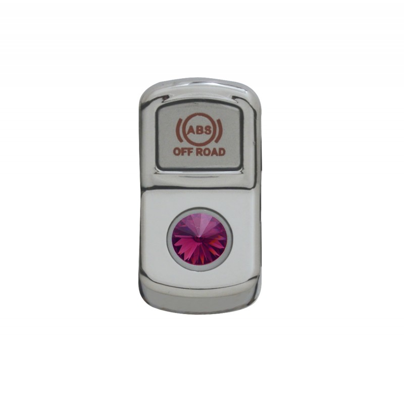 Chrome Plastic "Abs Off Road" Rocker Switch Cover W/ Diamond - Purple