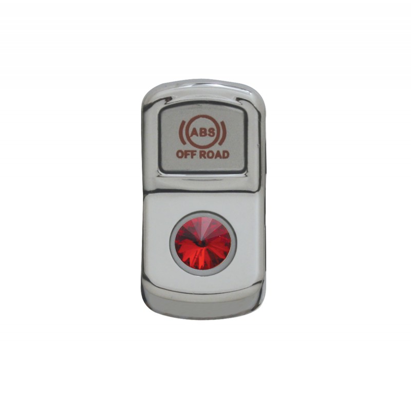 Chrome Plastic "Abs Off Road" Rocker Switch Cover W/ Diamond - Red