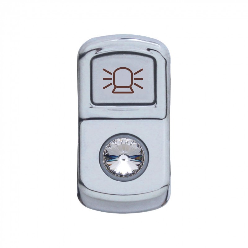 Chrome Plastic "Beacon Light" Rocker Switch Cover W/ Diamond - Clear
