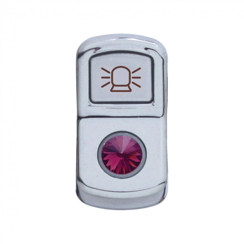 Chrome Plastic "Beacon Light" Rocker Switch Cover W/ Diamond - Purple