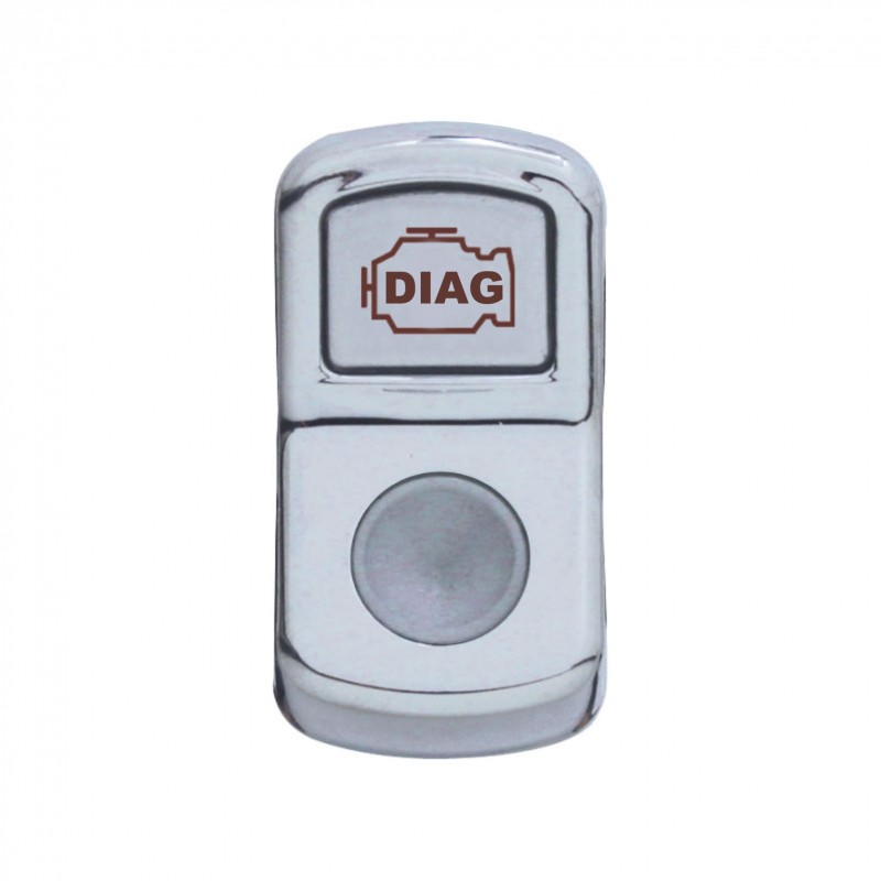 Chrome Plastic "Diagnostic" Rocker Switch Cover - Indented