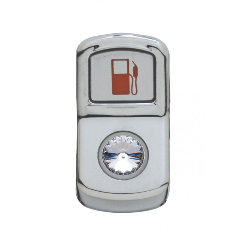 Chrome Plastic "Fuel" Rocker Switch Cover W/ Diamond - Clear