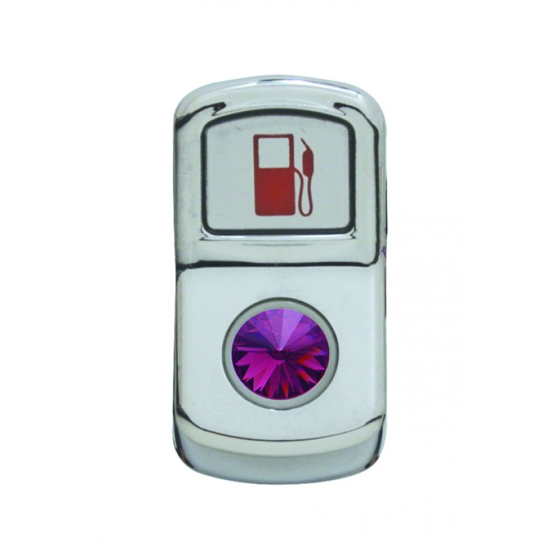 Chrome Plastic "Fuel" Rocker Switch Cover W/ Diamond - Purple