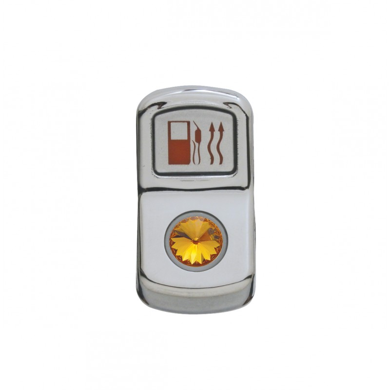 Chrome Plastic "Fuel Heat" Rocker Switch Cover W/ Diamond - Amber
