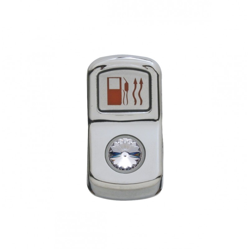 Chrome Plastic "Fuel Heat" Rocker Switch Cover W/ Diamond - Clear
