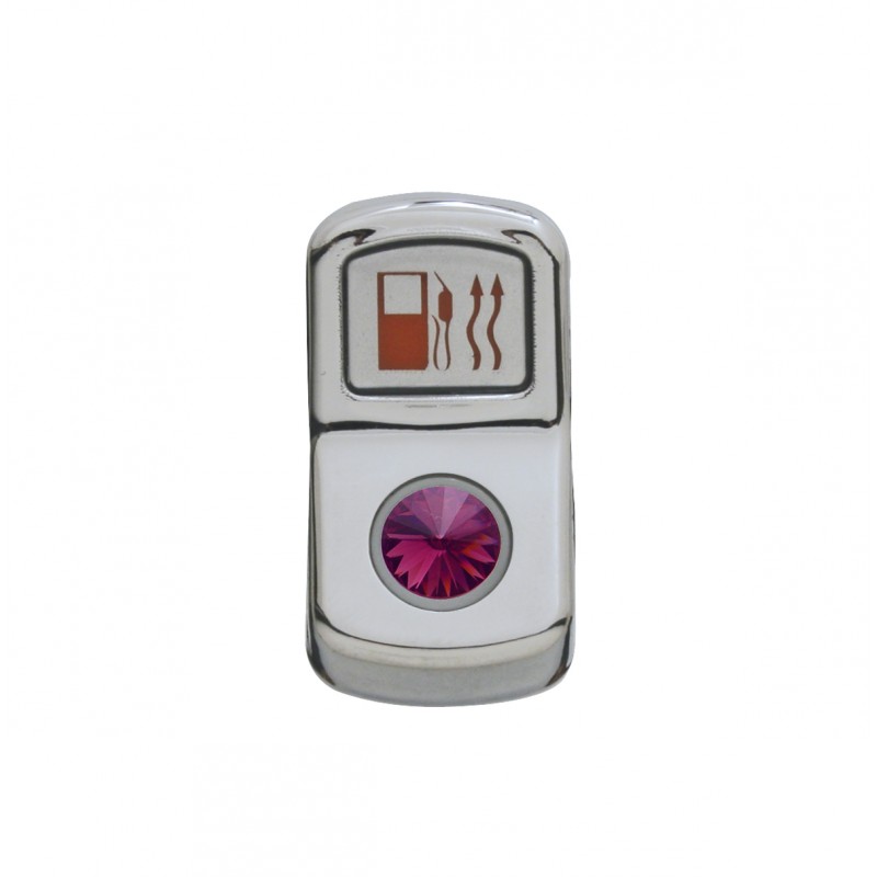 Chrome Plastic "Fuel Heat" Rocker Switch Cover W/ Diamond - Purple