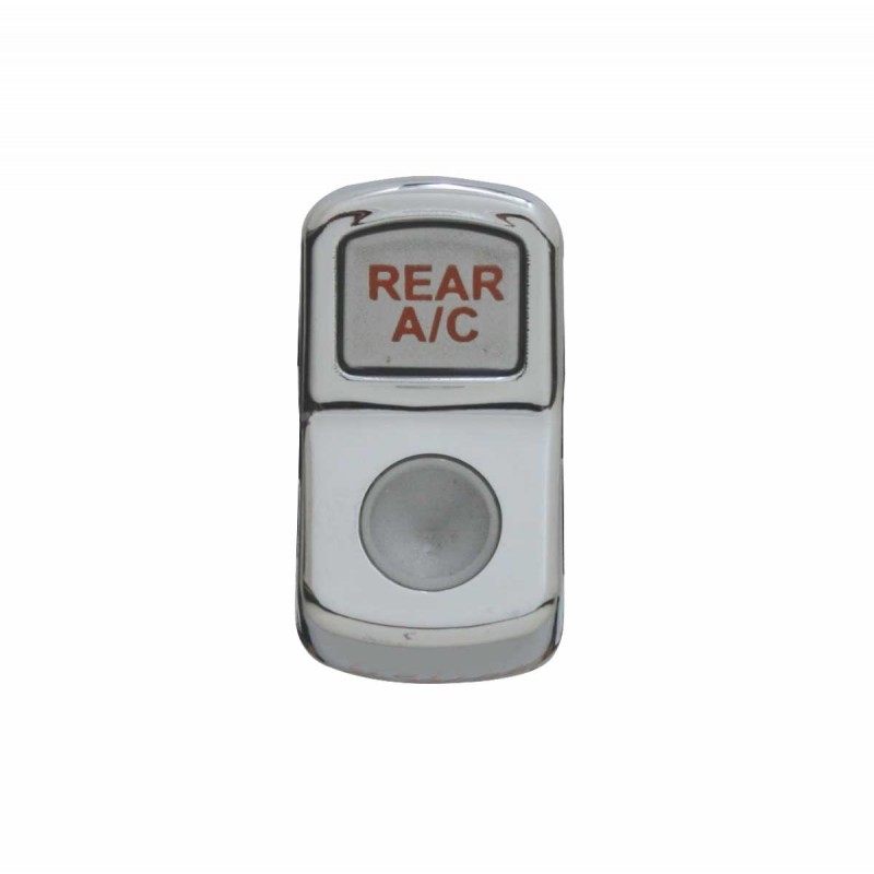 Chrome Plastic "Rear A/C" Rocker Switch Cover - Indented