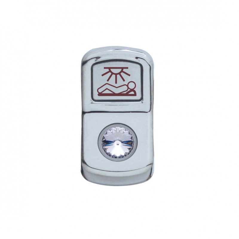 Chrome Plastic "Sleeper Light" Rocker Switch Cover W/ Diamond - Clear