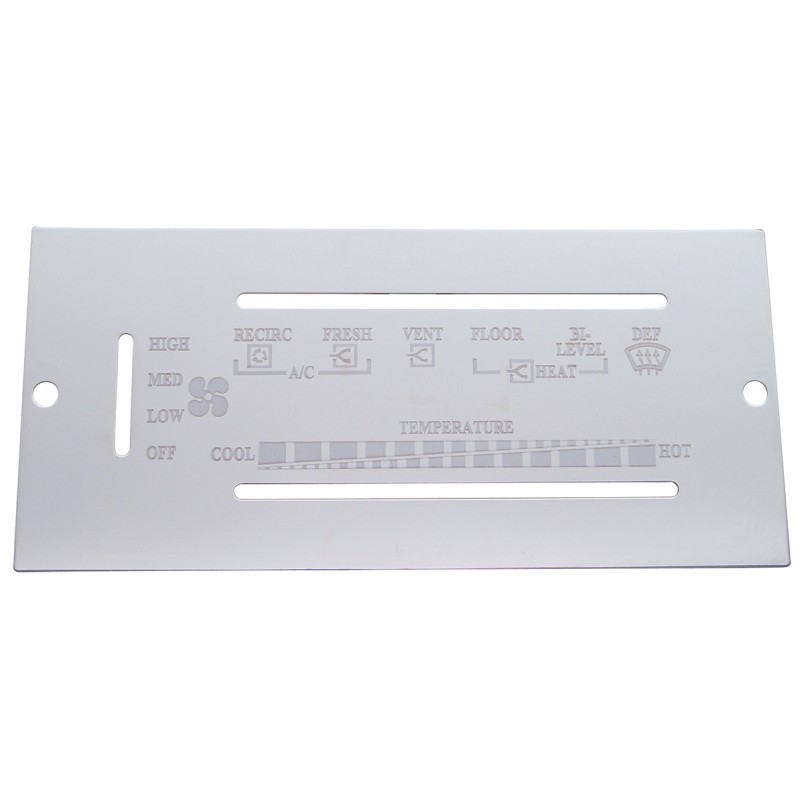Stainless Steel Peterbilt A/C & Heater Control Plate 87'-95