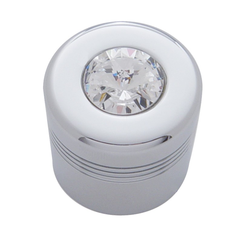 Chrome Aluminum Glove Box Knob Cover W/ Diamond - Clear