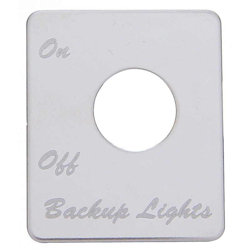 Stainless Steel Peterbilt Switch Plate - Backup Light