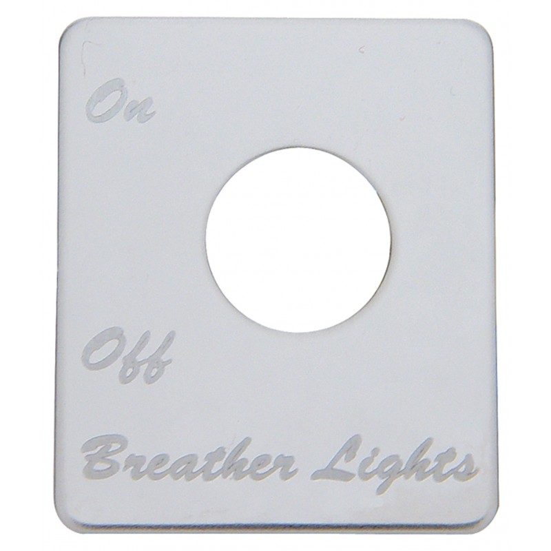 Stainless Steel Peterbilt Switch Plate - Breather Light
