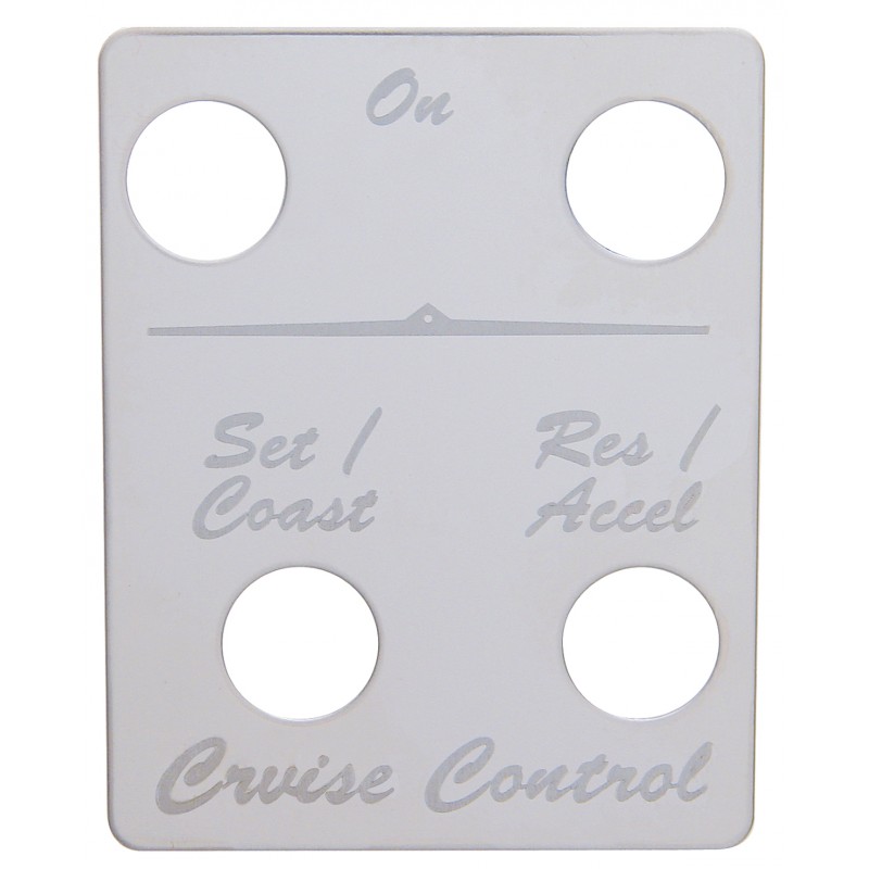 Stainless Steel Peterbilt 4 Switch Plate - Cruise Control