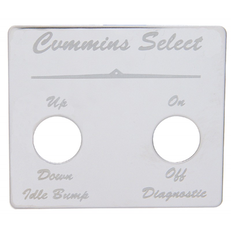 Stainless Steel Peterbilt 2 Switch Plate - Cummins Select