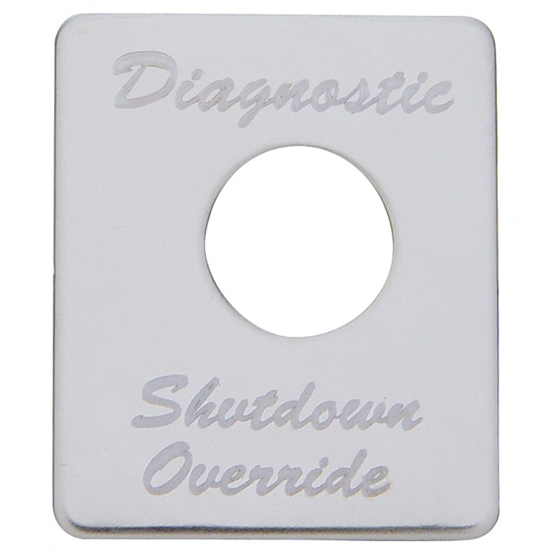 Stainless Steel Peterbilt Switch Plate - Diagnostic Shutdown Override