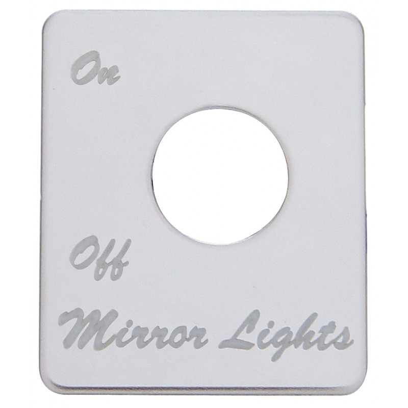 Stainless Steel Peterbilt Switch Plate - Mirror Light