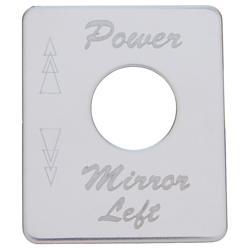 Stainless Steel Peterbilt Switch Plate - Power Mirror (Light)