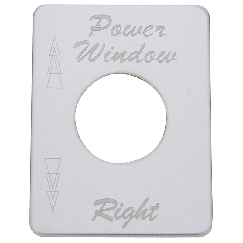 Stainless Steel Peterbilt Switch Plate - Power Window (Right)