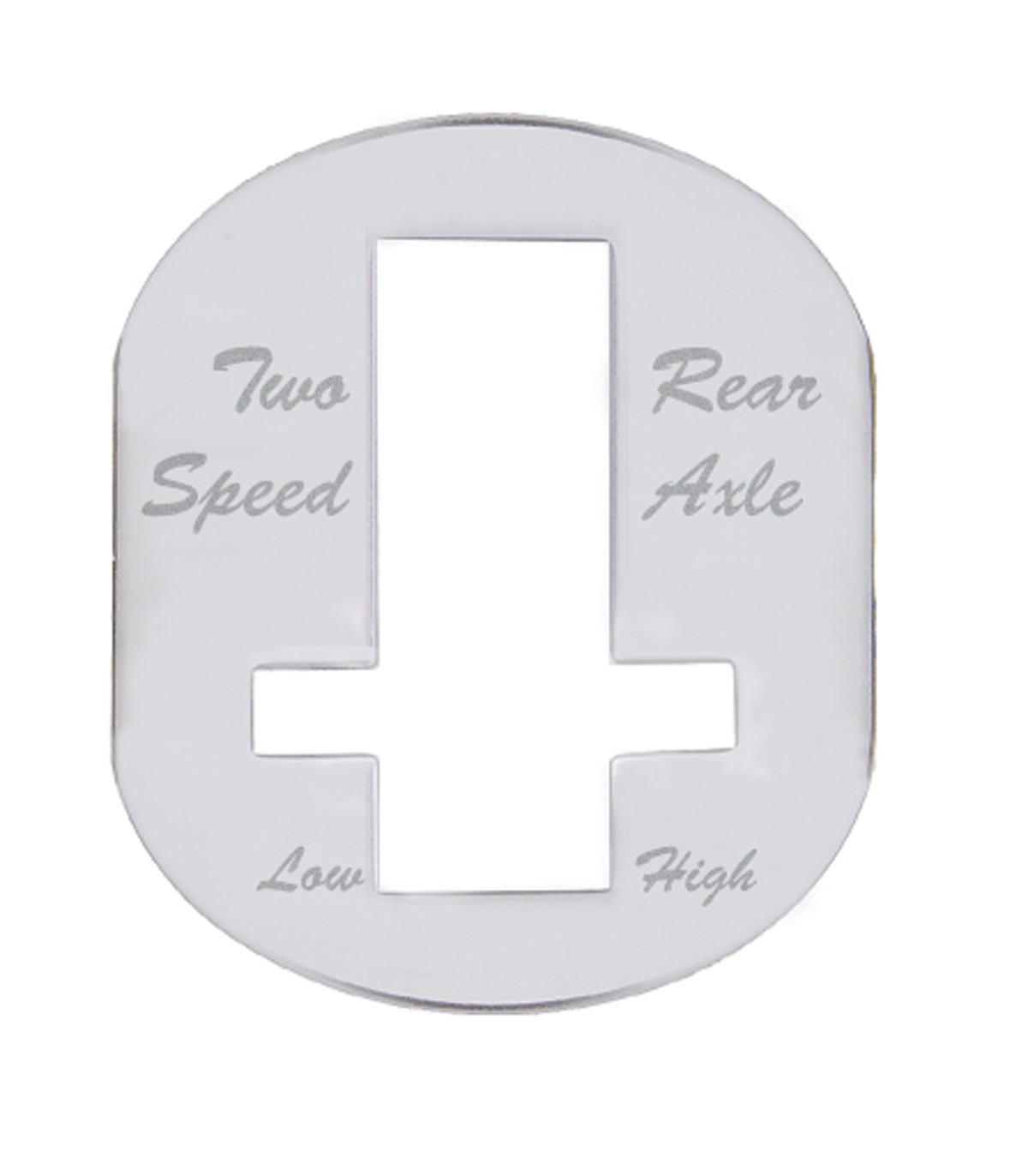 Stainless Steel Peterbilt Switch Plate - Rear Axle (2 Speed)