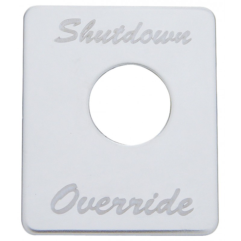 Stainless Steel Peterbilt Switch Plate - Shutdown Override
