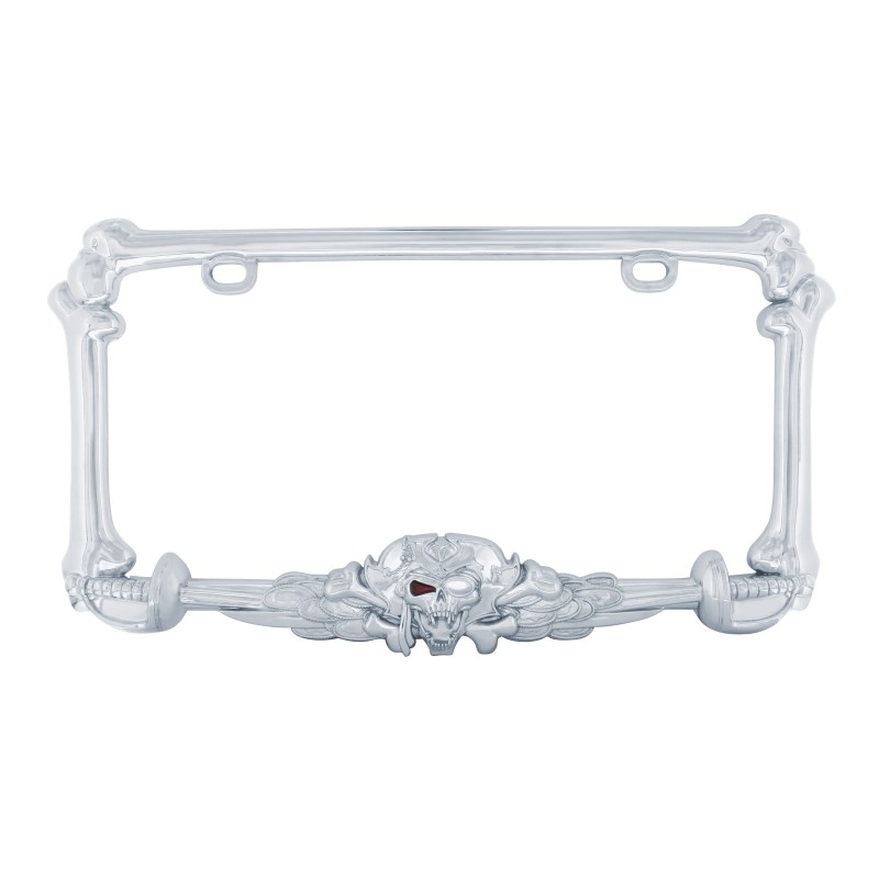 Chrome Pirate License Frame