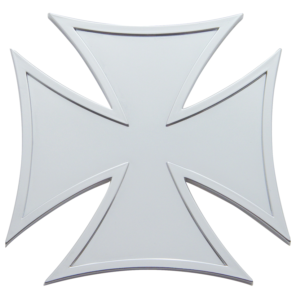 Chrome Plastic Iron Cross Accent